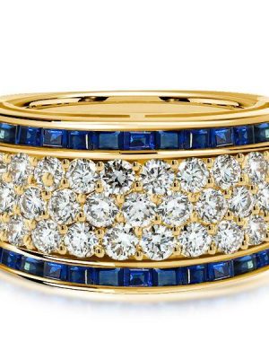 18K Gold Plated Sterling Silver Paved Anniversary Wedding Band for Women