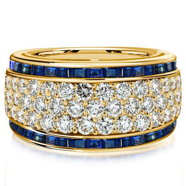 18K Gold Plated Sterling Silver Paved Anniversary Wedding Band for Women