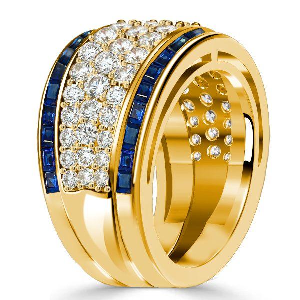 18K Gold Plated Sterling Silver Paved Anniversary Wedding Band for Women