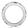 Blue Multi-Row Eternity Wedding Band - 925 Sterling Silver Ring for Women