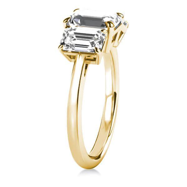 Emerald 3 Stone Bridal Set - 18K Gold Plated Sterling Silver