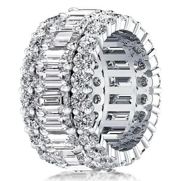 Sterling Silver Jewelry Set with Round and Baguette Cut Stones