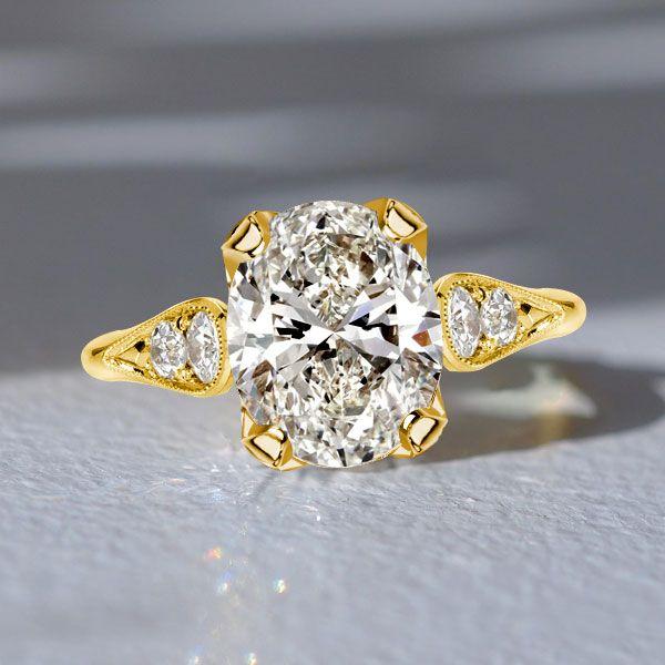 Oval Cut Sterling Silver Wedding Ring for Women - 2.5 CT Center Stone