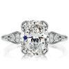 Oval Cut Sterling Silver Wedding Ring for Women - 2.5 CT Center Stone