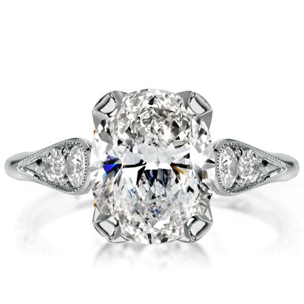 Oval Cut Sterling Silver Wedding Ring for Women - 2.5 CT Center Stone