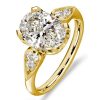 Oval Cut Sterling Silver Wedding Ring for Women - 2.5 CT Center Stone