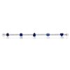 Blue and White Multi-Cut Sapphire Tennis Bracelet in Rhodium-Plated Sterling Silver