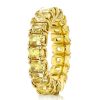 Golden Radiant Eternity Wedding Band - 18K Gold Plated Sterling Silver, 4.00 CT. TW.