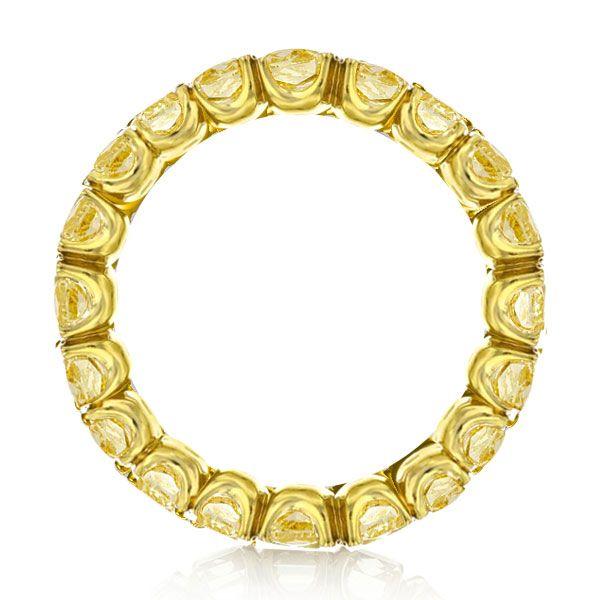 Golden Radiant Eternity Wedding Band - 18K Gold Plated Sterling Silver, 4.00 CT. TW.