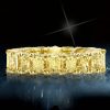 Golden Radiant Eternity Wedding Band - 18K Gold Plated Sterling Silver, 4.00 CT. TW.