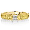 Baguette Yellow Topaz Half Eternity Wedding Band in Sterling Silver