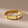 Baguette Yellow Topaz Half Eternity Wedding Band in Sterling Silver