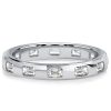 1.20 CT Emerald Cut Eternity Band Ring for Women in Rhodium Plated Sterling Silver