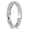 1.20 CT Emerald Cut Eternity Band Ring for Women in Rhodium Plated Sterling Silver