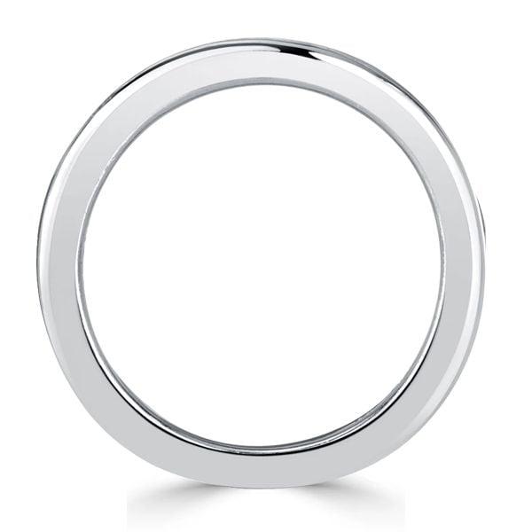 1.20 CT Emerald Cut Eternity Band Ring for Women in Rhodium Plated Sterling Silver