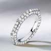 Triple Row Pave Wedding Band Ring for Women, 2.25 CT. TW., 925 Sterling Silver