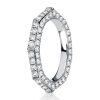 Triple Row Pave Wedding Band Ring for Women, 2.25 CT. TW., 925 Sterling Silver