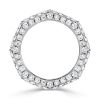 Triple Row Pave Wedding Band Ring for Women, 2.25 CT. TW., 925 Sterling Silver