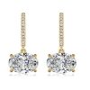Oval Cut Solitaire Hoop Earrings for Women - Sterling Silver, White Stone