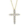 18K Gold Plated Sterling Silver Cross Pendant Necklace with Lobster Clasp