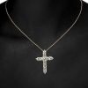 18K Gold Plated Sterling Silver Cross Pendant Necklace with Lobster Clasp