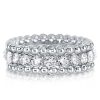 1.84 CT. TW Round Cut Triple Row Eternity Wedding Band in Rhodium Plated 925 Sterling Silver
