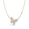 Dancing Butterfly Sterling Silver Pendant Necklace - Round White Charm for Women