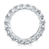 Created White Sapphire Cushion Cut Eternity Wedding Band in Rhodium-Plated Sterling Silver