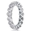 Oval Created White Sapphire Eternity Wedding Band in Sterling Silver