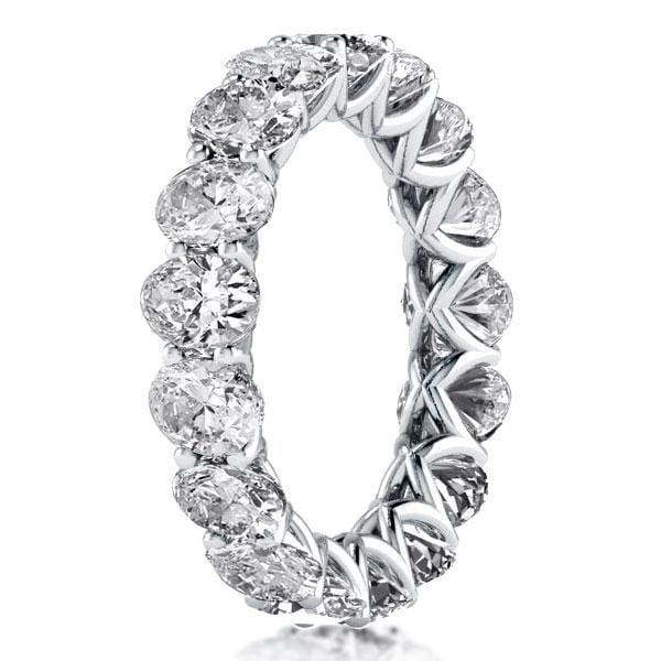 Oval Created White Sapphire Eternity Wedding Band in Sterling Silver