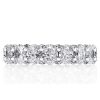 Oval Created White Sapphire Eternity Wedding Band in Sterling Silver
