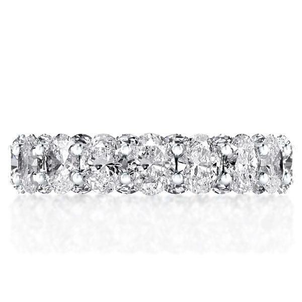 Oval Created White Sapphire Eternity Wedding Band in Sterling Silver