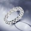 Oval Created White Sapphire Eternity Wedding Band in Sterling Silver