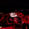 Rose Gold Cushion Cut White Sapphire Engagement Ring Set - 3 Stone Sterling Silver