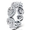 Eternity Halo White Sapphire Wedding Band - 925 Sterling Silver