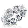 Eternity Halo White Sapphire Wedding Band - 925 Sterling Silver