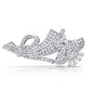 Art Deco Sterling Silver Flower Brooch for Women - 925 Silver, 2.15 CT TW Gemstones