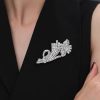 Art Deco Sterling Silver Flower Brooch for Women - 925 Silver, 2.15 CT TW Gemstones