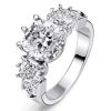 4.78 CTW Cushion Cut Multi-Stone Eternity Ring for Women in Sterling Silver