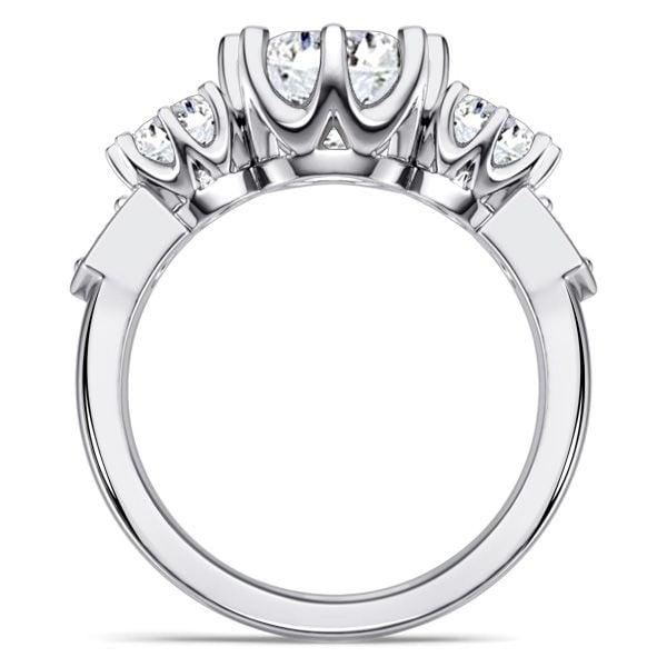 4.78 CTW Cushion Cut Multi-Stone Eternity Ring for Women in Sterling Silver