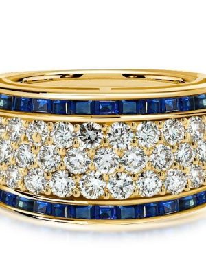 1.84 CT. TW. 18K Gold Plated Sterling Silver Paved Diamond Wedding Band for Women