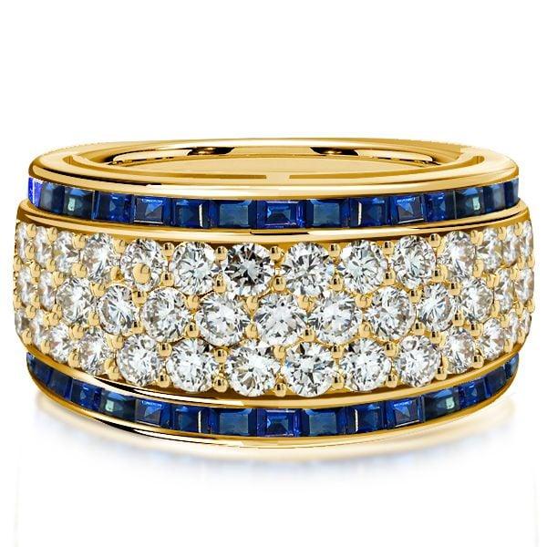 1.84 CT. TW. 18K Gold Plated Sterling Silver Paved Diamond Wedding Band for Women