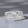 3.74 CT. TW. Channel Set Round & Baguette Eternity Wedding Band in Rhodium-Plated Sterling Silver