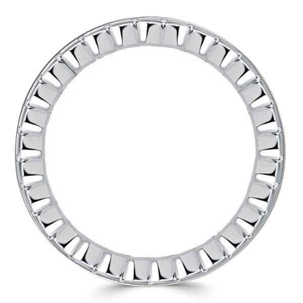 3.74 CT. TW. Channel Set Round & Baguette Eternity Wedding Band in Rhodium-Plated Sterling Silver