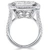 Radiant Halo Engagement Ring - 14.75 CT Center Stone - Sterling Silver