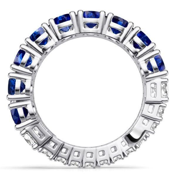 Oval Cut Blue Sapphire Ring for Women in 925 Sterling Silver with Spiral Design
