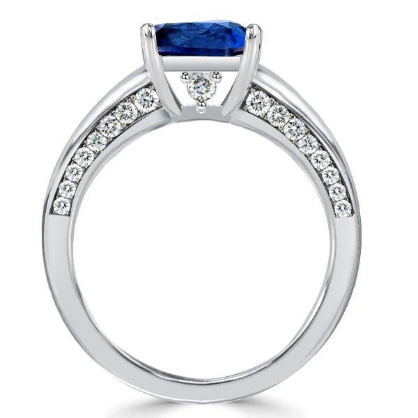 Princess Cut Blue Sapphire Engagement Ring - 925 Sterling Silver