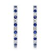Sterling Silver Baguette Blue Sapphire Hoop Earrings, 7.20 CT. TW.