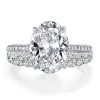 White Sapphire Sterling Silver Bridal Ring Set - 4.00 CT Center Stone
