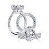 White Sapphire Sterling Silver Bridal Ring Set - 4.00 CT Center Stone